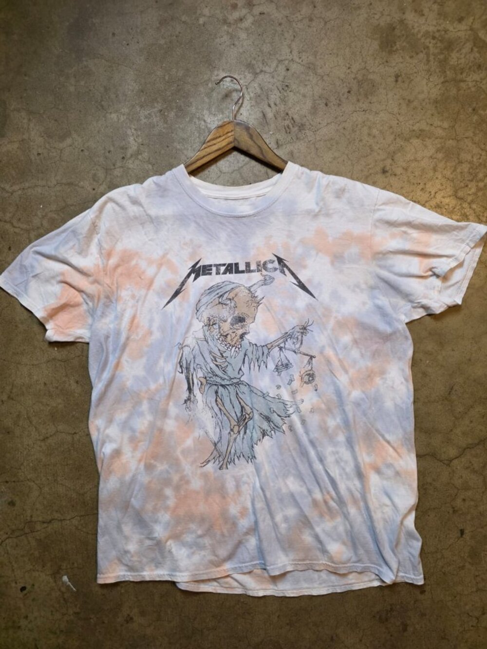 Metallica White Tie-Dye Graphic T-Shirt Men’s XL Band Tee